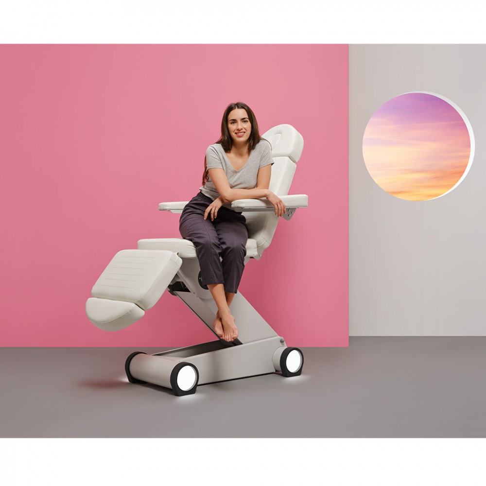 Poltrona Lettino Elettrico 4 Motori + Sgabello con schienale