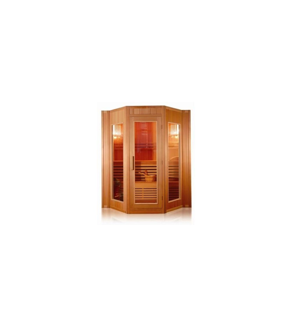 Sauna Finlandese 5 posti- panche da 189x50 cm, 188x32 cm, 87x36 cmmisure 200x208xh200 cmconsumo 8 KW